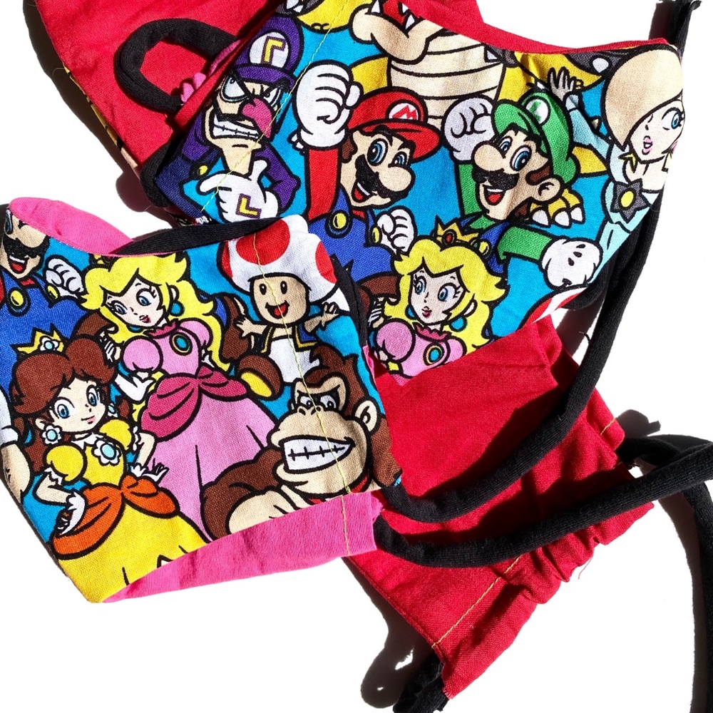 Princess Peach Face Mask with pink filter-pocket